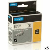 Laminerat Band till Etikettskrivare Rhino Dymo ID1-6 Vit Svart 6