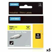 Laminerat Band till Etikettskrivare Rhino Dymo ID1-9 Gul Svart 9