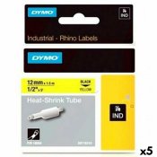 Laminerat Band till Etikettskrivare Rhino Dymo ID1-12 Gul Svart