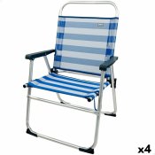Strandstol Aktive Bl Vit 48 x 88 x 50 cm Aluminium Hopfllbar (