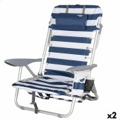 Strandstol Aktive Bl Vit 50 x 76 x 45 cm (2 antal)