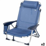 Strandstol Aktive Hopfllbar Marinbl 51 x 76 x 45 cm (2 antal)