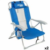 Strandstol Aktive Bl Vit 49 x 78 x 56 cm (2 antal)
