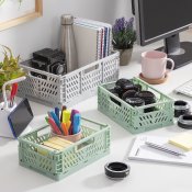 Set med 3 hopfllbara och stapelbara frvaringsldor Boxtor Inno