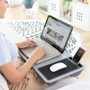 Brbart skrivbord med XL -kudde fr laptop Deskion InnovaGoods