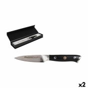 Skalkniv Quttin Damaskus Svart Silvrig Rostfritt stl 9 cm (2 an
