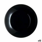 Platt skl Luminarc Zelie Negro Svart Glas  25 cm (12 antal)