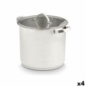 Kastrull med glaslock Kinvara 17396 Silvrig 31 x 25 x 24 cm Indu