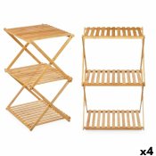 Bokhylla CH68220-5 Naturell Bambu 40 x 62 x 33,5 cm (4 antal)