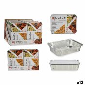 Set med matbrickor Kinvara Silvrig Aluminium 25,5 x 6,8 x 19 cm