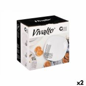 Matservis Vivalto Vit Svart Opalinglas Rnder 18 Delar (2 antal)