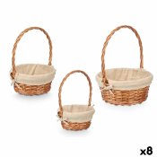 Korg - set Kipit Naturell Polyester Bomull vide 3 Delar (8 antal