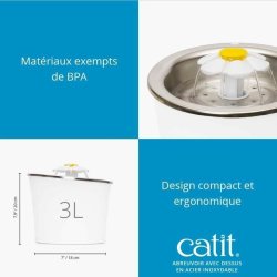 Fontn fr husdjur Catit Vit Plast/Rostfritt stl