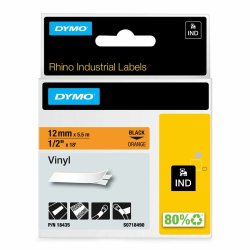 Laminerat Band till Etikettskrivare Dymo 18435 Orange/Svart