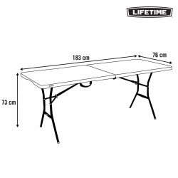 Fllbord Lifetime Svart 183 x 73 x 76 cm
