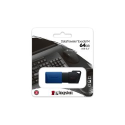 Minnessticka Kingston DTXM/64GB Nyckelkedja Svart Bl Svart/Bl