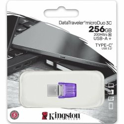 USB-minne Kingston DataTraveler microDuo 3C Violett 256 GB