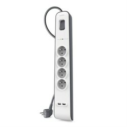 Ellist 4 Tomas-uttag med brytare Belkin BSV401CA2M (2 m)
