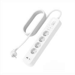 Ellist 4 Tomas-uttag med brytare Belkin SRB001VF2M Vit (2 m)