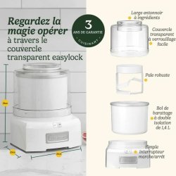 Glassmaskin Cuisinart ICE21E Vit Plast 1,4 L