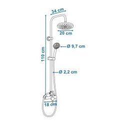 Duschpelare Rousseau Rostfritt stl ABS
