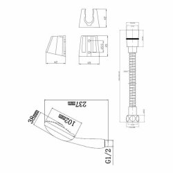 Ett duschhuvud med en slang fr att rikta fldet Rousseau Stop'o