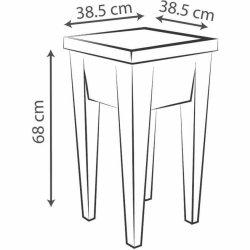 Kruka EDA   Grnsaker odlingsbord 38,5 x 38,5 x 68 cm