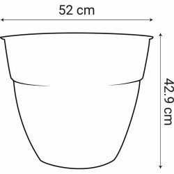Kruka EDA Gr  52 cm Mrkgr Plast Rund Modern