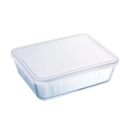 Behllare fr matkonservering Pyrex Vit Transparent Rektangulr