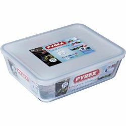 Behllare fr matkonservering Pyrex Vit Svart Transparent Clear