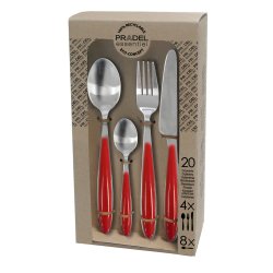 Bestick Pradel essentiel Colorfull Rd Metall 20 Delar
