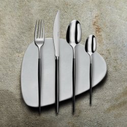 Set med skedar Amefa Soprano Svart Metall Rostfritt stl 12 anta