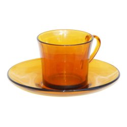 Kopp med assiett Duralex 9006DS12A0111 Ambra 180 ml (6 Delar) (6