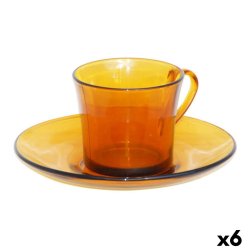 Kopp med assiett Duralex 9006DS12A0111 Ambra 180 ml (6 Delar) (6