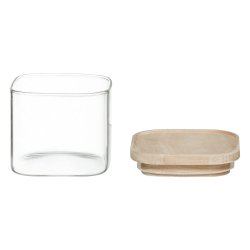Uppsttning med 4 Burkar Secret de Gourmet Kk Stapelbara Glas