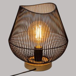 Bordslampa Atmosphera Jena Svart Metall 40 W ( 28 x 26 cm)