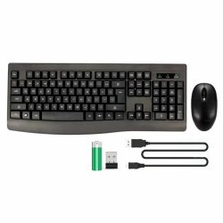 Tangentbord och Mus Bluestork Clavier Souris Sans Fil Svart