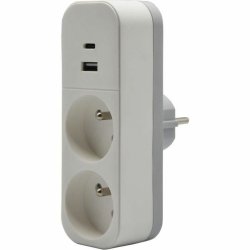 Ellist 2 Tomas-uttag med brytare QUARX 3680 W