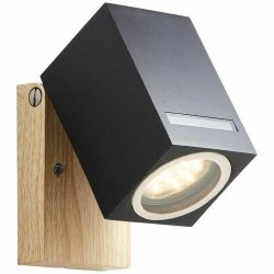 Vgglykta Brilliant Galeni Svart Naturell Metall Glas 20 W GU10