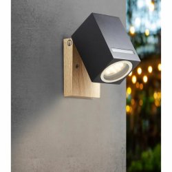 Vgglykta Brilliant Galeni Svart Naturell Metall Glas 20 W GU10