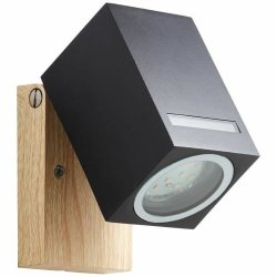 Vgglykta Brilliant Galeni Svart Naturell Metall Glas 20 W GU10