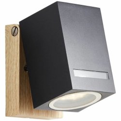 Vgglykta Brilliant Galeni Svart Naturell Metall Glas 20 W GU10