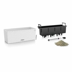 Kruka Lechuza Vit Svart polypropen