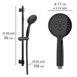 Duschset Wenko Young Line 25451100 Svart matt Rostfritt stl  1