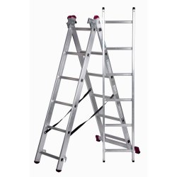 Hoppvikbar trappstege, 6 steg Krause 30368 Silvrig Stl