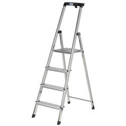 Hoppvikbar trappstege, 4 steg Krause 126320 Svart Silvrig Alumin