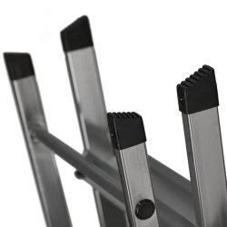 Hoppvikbar trappstege, 4 steg Krause 126320 Svart Silvrig Alumin
