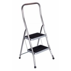 Hoppvikbar trappstege, 2 steg Krause 130860 Gr Silvrig Svart/Bl