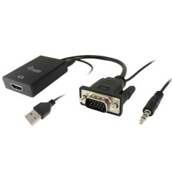 VGA till HDMI med Audio Adapter Equip 119038 Svart 20 cm