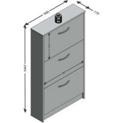 Skostll FMD Vit 58,5 x 104,5 x 17 cm